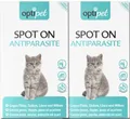OptiPet Zeckenschutzmittel Spot on Katze Floh- Zecken Abwehr Insektenbekämpfung, 2-St., wirkt abweisend bis zu 24 Wochen gegen Parasiten