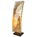 Stehlampe Quento 70cm Capiz Rattan Scheibenleuchte elegant