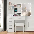 Schminktisch LED-Beleuchtung Make-up Kosmetiktisch 3 Farben Helligkeit MDF - M56