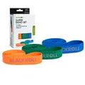 BLACKROLL® SUPER Band FITNESSBAND Set (3er), Gymnastikbänder zur Kräftigung der Muskeln, Flexible Widerstandsbänder in 3 Stärken: leicht (orange), mittel (grün) & stark (blau), Made in Germany