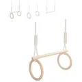 MAMOI® Trapez schaukel, Turnringe aus holz, Turngeräte für kinder indoor und outdoor, Ringe schaukel, Turnen mit Holzschaukel, Gymnastikringe