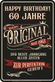 LOBO NEGRO® Metallschild als Geschenk oder Deko zum 60. Geburtstag: Bester Jahrgang 1965
