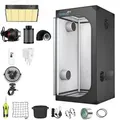 Growbox Komplettset 80x80x160cm Gewächshaus 100W LED Homegrowing Pflanzen Zuchtzelt Spektrum Growschrank mit Zubehör