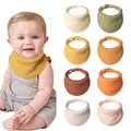 lulumoon Lätzchen Baby Absorbierende Dreieckstuch: 4-lagiges Verdicken Musselin Halstuch baby - Großformatig Quadratisch Ersetzt Waschlappen Baby