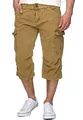 Indicode Herren Nicolas Check 3/4 Cargo-Shorts inkl. Gürtel | Herrenshorts aus Baumwolle Amber, XL