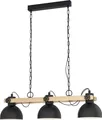 LUBENHAM Hängeleuchte Hängelampe Pendellampe Pendelleuchte - L90 x B20 x H110 cm - schwarz, braun - 3X28W exkl. - IP20