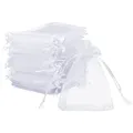 Naler 120 x Organza Säckchen Weiß Organzabeutel Schmucksäckchen Geschenktüten - 7 x 9 cm