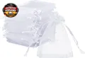Organza Beutel 120 Stück weiß für Schmuck Geschenke Süßigkeiten Verpackung