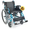 Rollstuhl Faltbar Aluminium Klappbarer Rollstuhl Leicht Manuell Mit Bremsen Klappbare und geteilte Rückenlehne Faltrollstuhl Blau Bolonia Mobiclinic