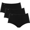 sloggi Midislip 24/7 Cotton (3er Pack) Spitze, blickdicht, weiche Baumwollmischung schwarz 40