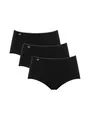 Sloggi Damen Unterhose 24/7 Cotton Midi , Baumwolle, 3-Pack, 40, Schwarz