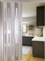 Forte Falttür Luciana Weiß 88,5x202 cm Faltwand 4 Fenster Schiebetür Faltwand