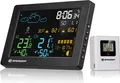Bresser Funk-Wetterstation mit Farbdisplay Barometer Außensensor Temperatur Luftfeuchtigkeit Wecker Wettervorhersage