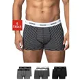 SNOCKS Boxershorts Enge Pants Herren Unterhose mit Streifen (6-St) aus Bio-Baumwolle, ohne kratzenden Zettel schwarz XL