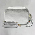 Florence Umhängetasche Damen Tasche Echtleder silber metallic OTF811J