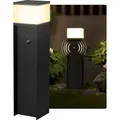 SSC-LUXon ZAVO Lichtsäule schwarz IP44 mit Dämmerungssensor inkl. LED G9 Lampe 3W warmweiß - wetterfeste Garten Wegeleuchte - Schwarz