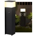 SSC-LUXon ZAVO Lichtsäule schwarz IP44 mit Dämmerungssensor inkl. LED G9 Lampe 3W warmweiß - wetterfeste Garten Wegeleuchte