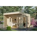 Skan Holz Holz-Gartenhaus Tokio Flachdach Unbehandelt 340 cm x 440 cm 0 m²