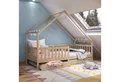 IDIMEX Hausbett ALVA, Hausbett Montessori Kinderbett 90 x 200 Kiefer 2 Schubladen