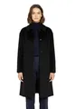 RICANO Damen Wollmantel „Amalia“ – Handgefertigter Double Faced Wool Mantel mit Hemdkragen & abnehmbarem Dauneneinsatz (DE/NL/SE/PL, Alphanumerisch, M, Regular, Regular, Schwarz)