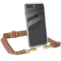 Handykette für iPhone 8 Plus / 7 Plus Boho Schnur Hülle Band breit Orange / Grün