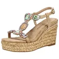 Alma en Pena ALMA EN PENA Sandalen Veloursleder/Textil Keilsandalette braun 38 EU