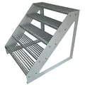 Kaminbau Mierzwa Premium Stahl Treppe Freistehend Verzinkt 5 Stufen (Breite 60 cm) (Höhe 95 cm) Wetterfest Gitterroststufe Gartentreppe