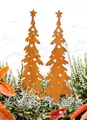 LB H&F Lilienburg Gartenstecker 2er SET Gartenstecker Tannenbaum Gartendeko Herbst Winter Weihnachten (außen draussen outdoor Blumenstecker Blumenstab Tanne Tannenbaum Metall Deko Rost Roststecker zum stecken am Weihnachten Herbstdeko Weihnachtsdeko Christbaum Weihnachtbaum Winter Garten Tannenbaumstecker 2ER TANNE STERNE, Beetstecker)
