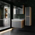 Badmöbel Set Dallas | Waschbecken | Unterschrank | Hochschrank | Spiegelschrank