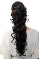 WIG ME UP - Haarteil Pferdeschwanz Zopf Kämme Gummizug Schwarz + Rot-Braun Locken 55 cm lang JL-3266-1BF30