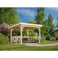 PALMAKO Pavillon "Lenna Set 301", BxHxT: 300 x 245 x 300 cm, naturbelassen - braun