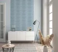 Vliestapete Bögen 3D Optik Beton Struktur Fliesen Hellblau 34478 (5,14€/1qm)