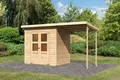 Gartenhaus Blockhaus  Pultdach 14 mm Merseburg 3 370x154 cm Karibu
