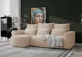 4ALLHOME Ecksofa mit Schlaffunktion Travis, Couch, Sofa mit Bettkasten, Eckcouch, L-Form, Schlaffsofa, Universal, Cord Onega 15 Blassrosa