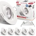 max K O M F O R T 6x LED Einbaustrahler dimmbar Ultraflach 5 Watt weiß schwenkbar 230V Rund warmweiß Deckenstrahler Spot Deckenspot Lumax