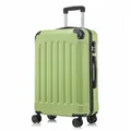YONSLY Koffer Suitcase L Früchte Grün, Trolley Reisekoffer, Rollkoffer Handgepäck mit 4 Rollen 360°, Hartschalenreisekoffer, Zahlenschloss, Weicher Gummigriff