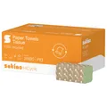 WEPA Professional GmbH Satino HiCycle Handtuchpapier, 2-lagig, V-Falz, PT3, Saugfähige Papierhandtücher aus Recycling Papier, 1 Karton = 20 Packungen à 160 Blatt, Farbe: grün 278620