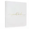 Gästebuch Hochzeit – 72 Seiten Premium-Papier, Mit Goldenem Titel - Ideal Für Hochzeiten - Kraftpapier-WEIß-EN