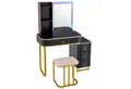 COSTWAY Schminktisch, mit 14 dimmbaren LED-Leuchten, USB-Anschluss, Hocker