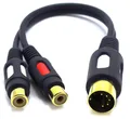 DIN Cinch Audio Adapter DIN 5 Pol Stecker auf 2X RCA Dual Cinch Buchse Männli...