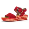 Gabor Keilsandalette, Plateau, Sommerschuh, Sandale mit trendigem Zierschnalle rot 44 EU (9,5 UK)