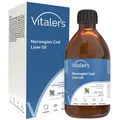 Vitaler’s Omega-3 Lebertran, norwegisches Fischöl 1250 mg, EPA, DHA, Vitamine D und E, Minzgeschmack, 250 ml
