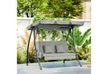 Outsunny Hollywoodschaukel Schaukelbank mit Dach, 3-Sitzer, Bettfunktion, Schaukelstuhl, 1 tlg., Gartenschaukel, für Garten, Balkon, Grau