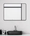 Wandspiegel TALOS "Black Living", schwarz, B:80cm H:60cm T:2cm, Spiegel, Wandspiegel, BxH: 80x60 cm