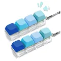2 Stück Fidget Tastatur Schlüsselanhänger - Kleines blaues Farbverlauf Spielzeug