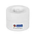 MAUL Klammernspender MAULpro Eco Ø 7,3 x 6 cm | Schreibtisch Organizer aus über 85% recyceltem Kunststoff | Schreibtisch Zubehör mit Magnet für Büroklammern | Inklusive 15 Klammern | Weiß
