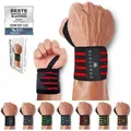 BLACKROX Handgelenkbandage [Vergleichssieger 2024] BEAST KILLER, One Size, 2er Set rot|schwarz