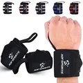 AQF Handgelenk Bandagen Fitness, 45cm Gym Bandage Handgelenk, Handgelenkstütze Bandagen Krafttraining, Bodybuilding Handgelenkbandage, Powerlifting Wrist Wrap Für Herren & Damen (Volles Schwarz)