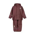 CELAVI Unisex Kinder Basic Rainwear Set -Solid Pu Regenjacke, Brown, 90 EU