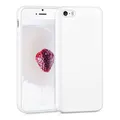 kwmobile Hülle kompatibel mit Apple iPhone SE (1.Gen 2016) / iPhone 5 / iPhone 5S Hülle - weiches TPU Silikon Case - Cover geeignet für kabelloses Laden - Weiß matt